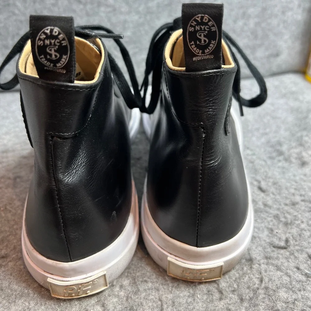 PF Flyers x Todd Snyder Grounder Black Leather High Top Sneakers Mens Size 10.5